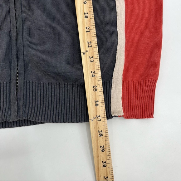 Diesel Jumper Mens XXL Grey Orange Sweater Full Zip Mock Neck Space Travelers - Picture 3 of 9